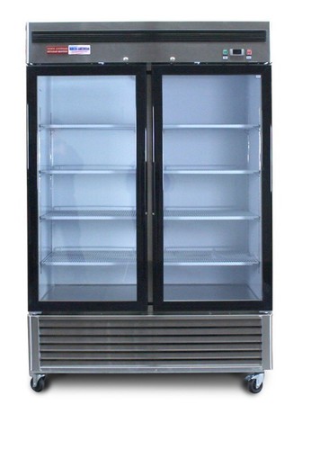 New FREEZER 2 Double Door Glass Front Reach In FREEZER FROZEN FOOD Merchandiser
