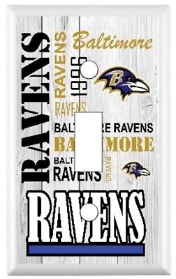 Baltimore Ravens Light Switch Covers one gang NFL subway art canvas white wood