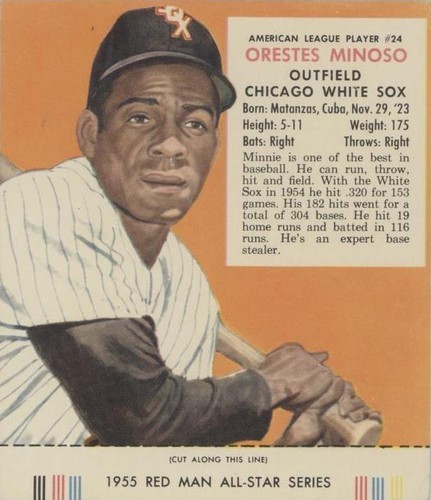 1955 Red Man Tobacco All-Star Team - Minnie Minoso #24