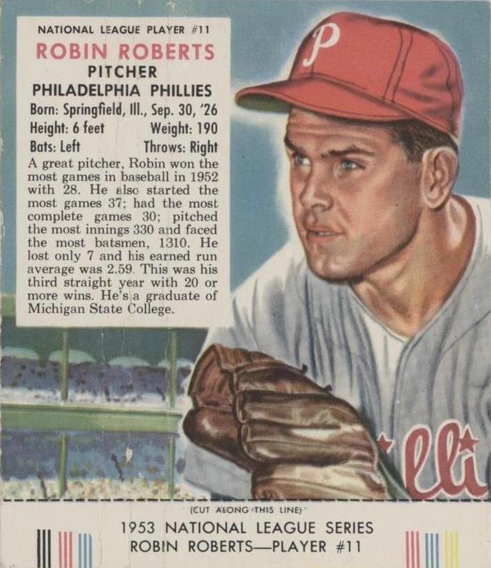 Red Man Tobacco All-Star Team 1953 - Robin Roberts #11