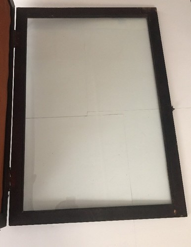 Antique Wood Glass Display Case 2 3/4” x 27 1/2” X 39 1/2”