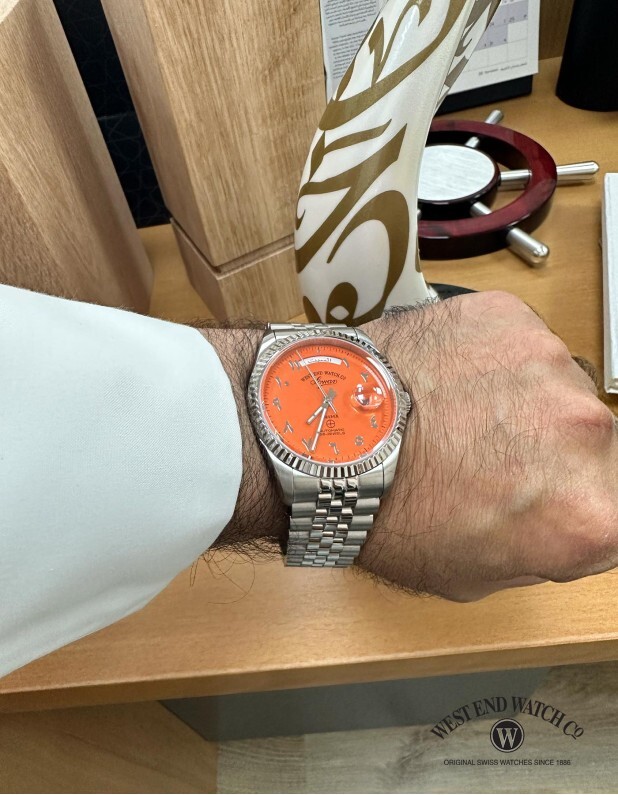 Pre-owned West End Watch Co. West End Classic Unisex 41 Mm Auto Watch 6868103379n2 Orange Arabic Dial