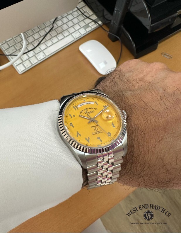 Pre-owned West End Watch Co. West End Classic Unisex 41 Mm Auto 6868.10.3378n2 Yellow Arabic Dial Watch