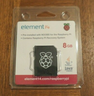 Raspberry Element 14 8GB Micro SD Card w. Adapter (NOOBS) Pi Recovery 