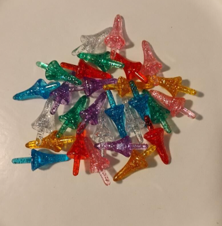 28 GLITTER ASTRO ROCKETS for Ceramic Christmas tree Light peg bulbs