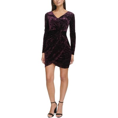 Коктейльное и вечернее платье Миди из бархата Guess, Сливовое, 6