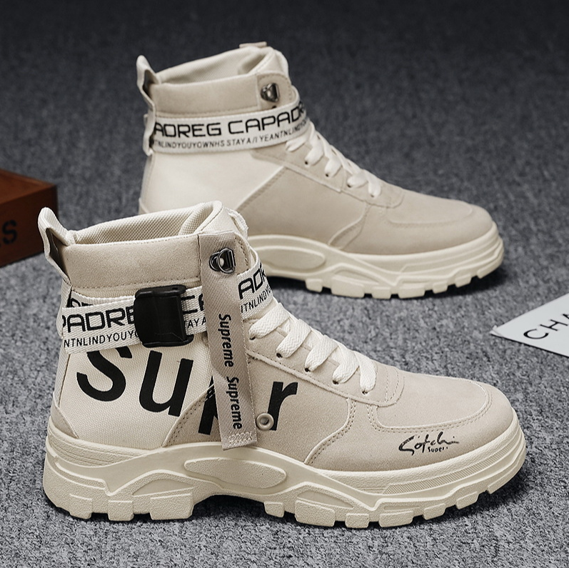 Men's Round Toe Outdoor Waterproof Leather Water Shoes Military Ankle Work Boots