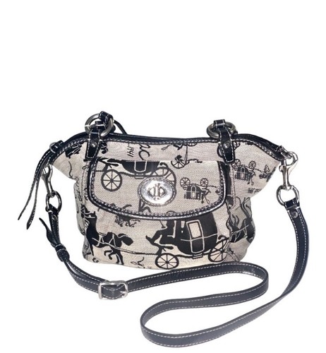 ◎y2k◎ COACH Hund Bag 2way Silver Y2K Coach F18905 Soho Silver Gray Signature Flap Shoulder
