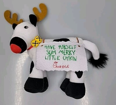 Chick-Fil-A Reindeer Cow 7'' Plush 2017 'Have Yurself Sum Merry Little Chikin'