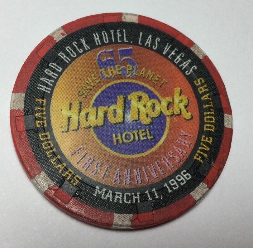 Hard Rock Las Vegas $5 1st Anniversary Casino Chip Hotel