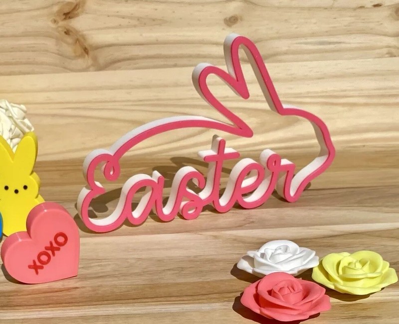 Easter Bunny Statue Line Art Home Decoration Easter Spring Decor