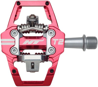 HT Components T2 Pedals - Dual Sided Clipless with Platform, Aluminum, 9/16'',