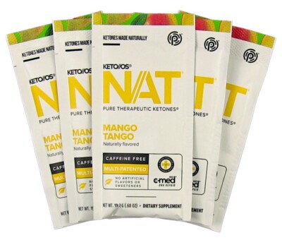 Pruvit Mango Tango OS NAT Ketones No Caf Sample 5 Pack - NEW Seasonal Release!