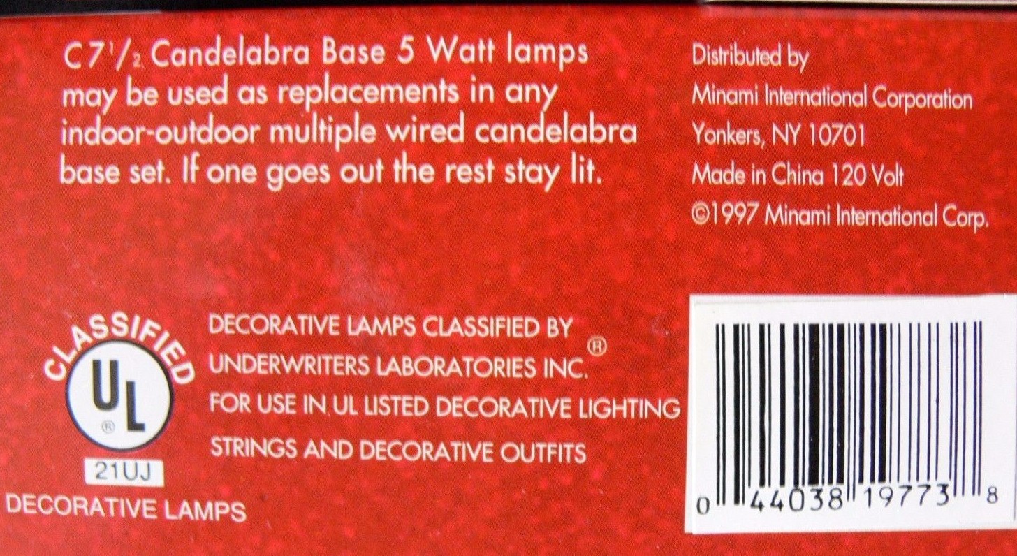 Lot 40 C7 1/2 Transparent Blue Christmas/Party Light Bulbs Incandescent