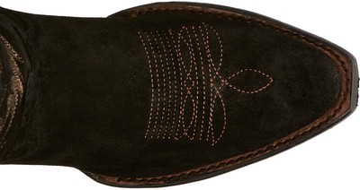 Pre-owned Justin Boots Justin 15in Womens Black Suede Clara Leather Cowboy Boots