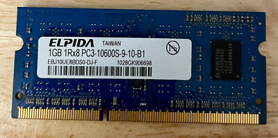 1GB ELPIDA DDR3-1333 PC3-10600S SODIMM NON-ECC MEMORY EBJ10UE8BDS0-DJ-F -TESTED