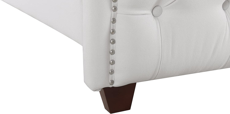 Jennifer Taylor Home Marcella Tufted Wingback Bed, King, Bright White
