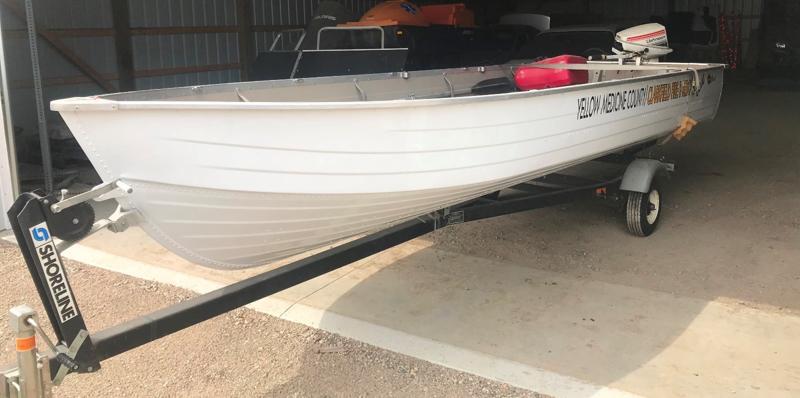 1973 MirroCraft Boat and trailer, with a 15hp Johnson