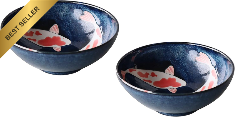Japanese Mino-Yaki Ceramic Donburi Bowl, Extra Large Size for Ramen, Made in Jap