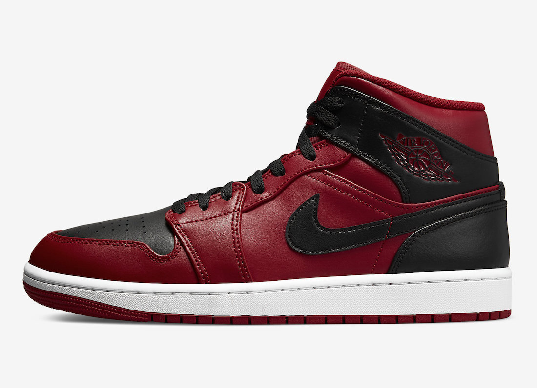 

Мужские кроссовки Nike Air Jordan 1 Retro Mid Reverse Bred Gym красный черный 554724-660 размер 13, Air Jordan 1