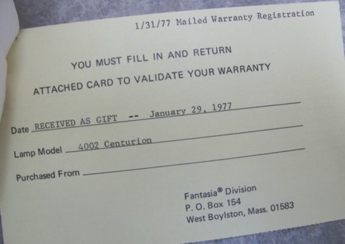 VTG 70s FANTASIA CENTURION Model 4002 Fiber OPTIC Spray Color Wheel Motion LAMP