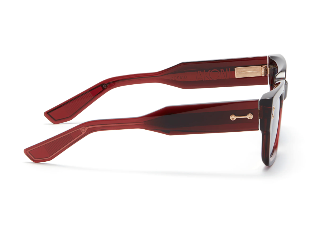 Pre-owned Akoni Sunglasses Cosmo Aks-114b-52 Crystal Burgundy Unisex In Blue