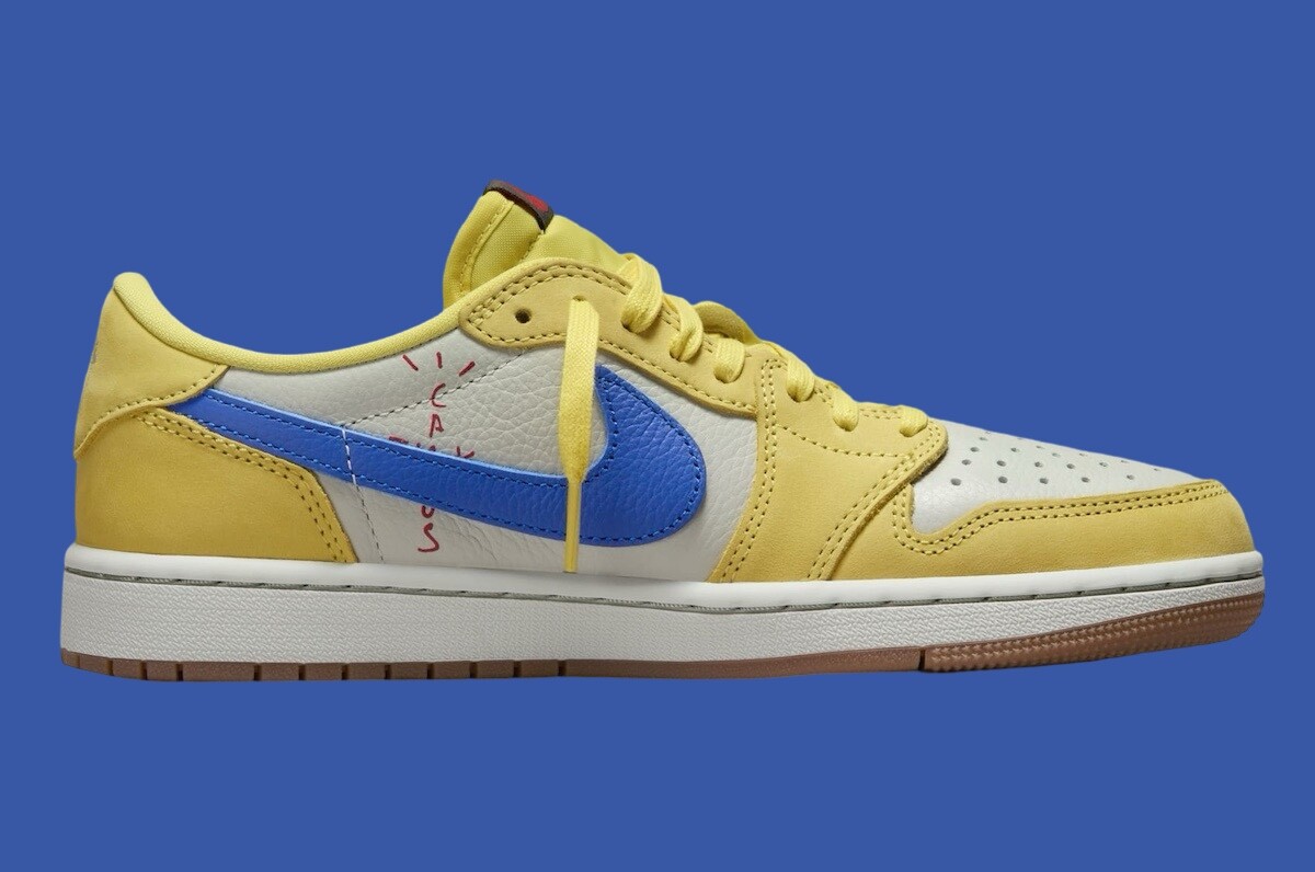 Pre-owned Nike Air Jordan 1 Retro Low Og Sp Travis Scott Canary Dz4137-700 Womens In Yellow