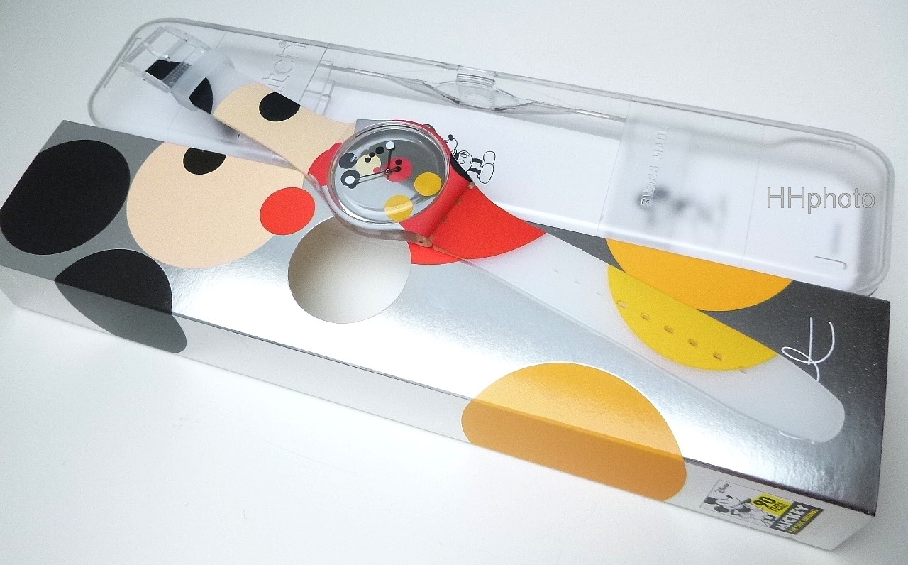 Pre-owned Swatch : Limited Special " Mirror Spot Mickey " Damien Hirst (suoz290s) Rarity