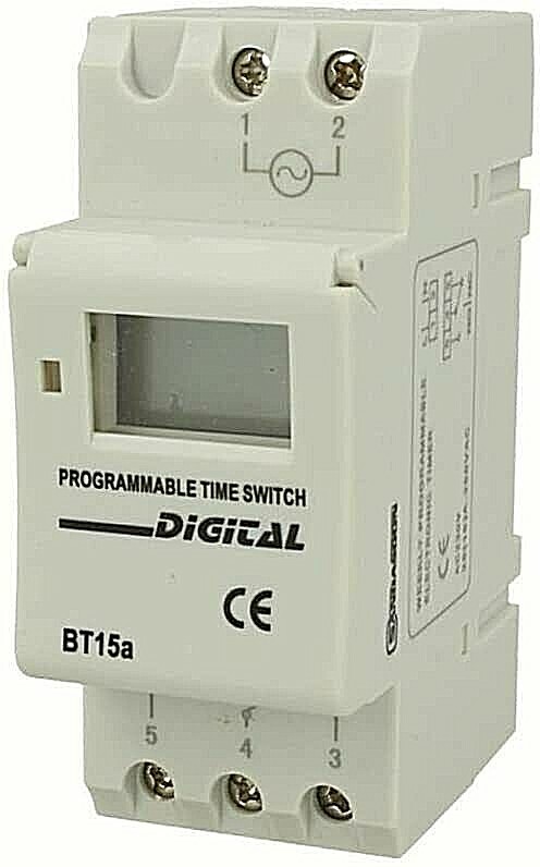Temporizzatore Digitale Interruttore Orario Giornaliero Settimanale 2M BT15A uni