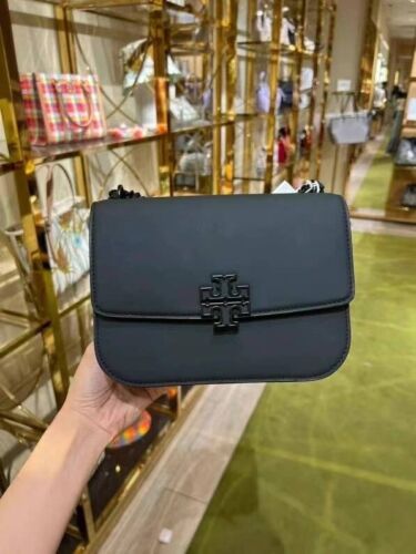 TORY BURCH 146256 BRITTEN MATTE BLACK SMALL ADJUSTABLE TORY BURCH 146256 BRITTEN MATTE BLACK SMALL ADJUSTABLE