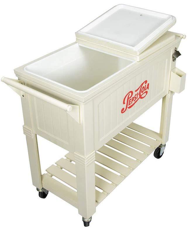 Cooler Rolling Wheeled Wheels Ice 80 Qt Quart Outdoor Patio Tailgate Chest BBQ