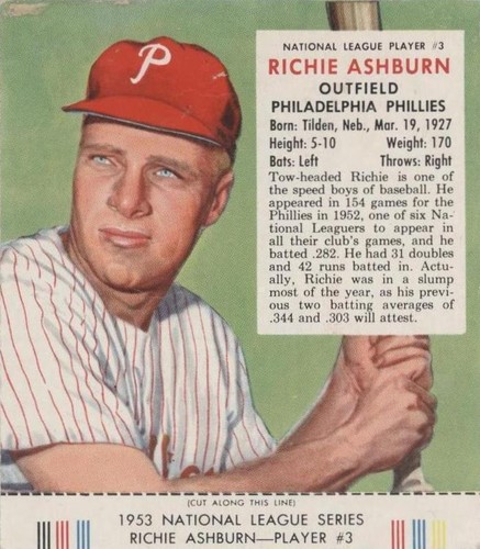 1953 Red Man Tobacco All-Star Team - Richie Ashburn #3