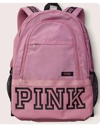 Victoria's Secret PINK Collegiate Backpack Book Bag Rose Block Letter Logo New
