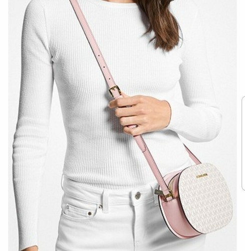 Michael Kors Bags | Nwt Jet Set Travel Medium Logo Crossbody | Color: Pink/White | Size: Os 