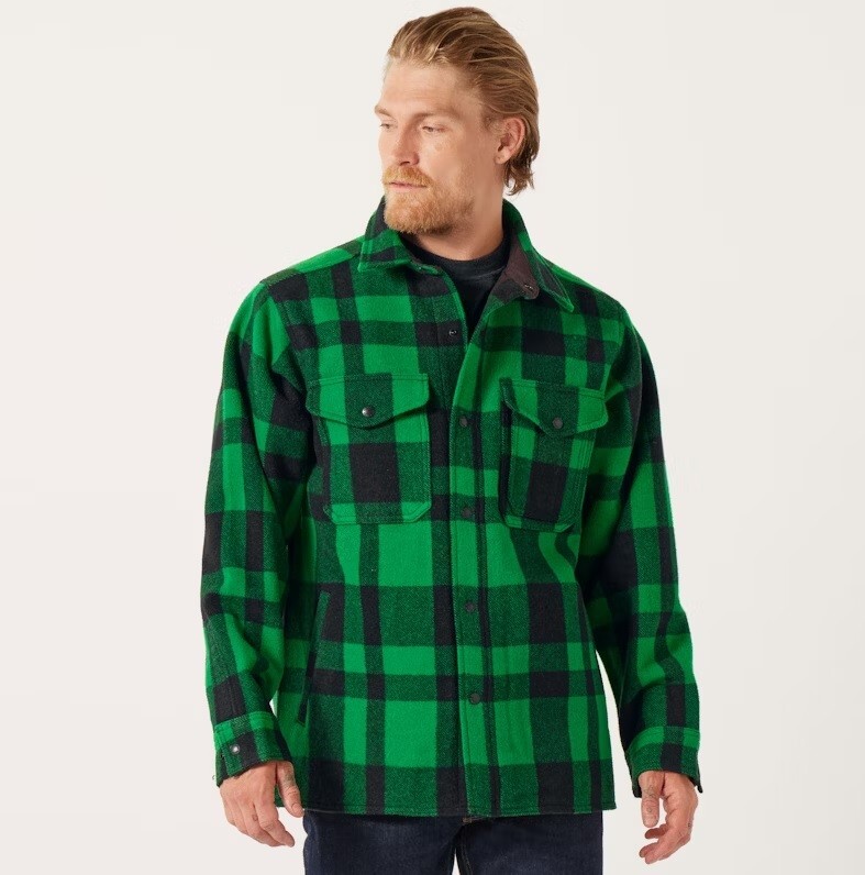 Pre-owned Filson C.c.  Mackinaw Wool Jac Shirt Shacket Lined Size Mens Large Acid Green