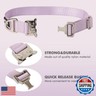 Rttochfy Premium Tactical Dog Collar, Adjustable and Quick-Release Metal Buckle, Heavy Duty Dog Collar for Small Medium, and Large Breed Dogs (Purple, S)