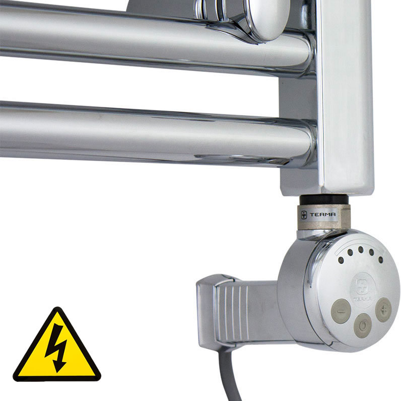 Terma MEG Chrome Thermostatic Electric Element for Heated Towel Rail