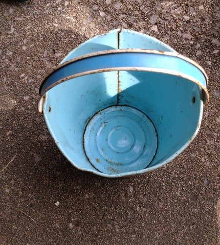 Vintage Sand Pail by Ohio Art- Tiger Cubs-Flowers & Butterflies-Pre Zip Code Era