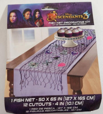 Disney Descendants 3 Fish Net Happy Birthday Decorating Kit, 12 Cutouts, Amscan