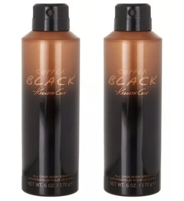 LOT OF 2 COPPER BLACK by Kenneth Cole for Men All Over Body Spray 6 oz 170 g NEW