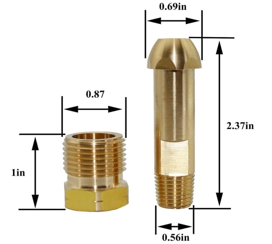 Hard Nose POL Plug Adapter Full Flow for Propane Tanks/Regulator