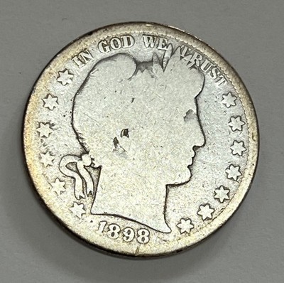 1898-S San Francisco Mint Silver Barber Half Dollar Good Details