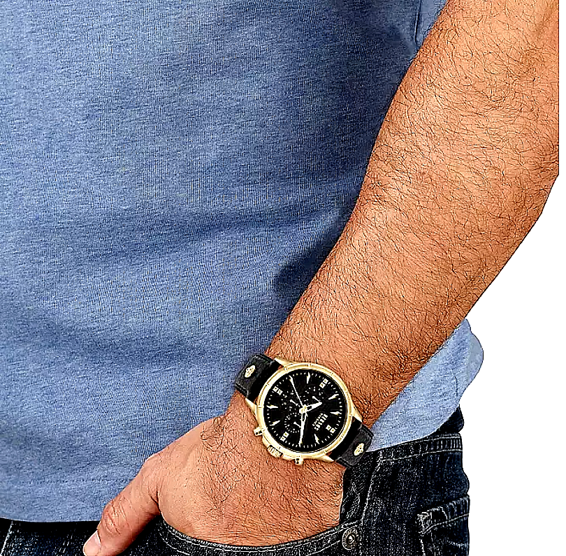 Pre-owned Versace Versus  Mens Chrono Lion Gold 45mm Strap Fashion Watch