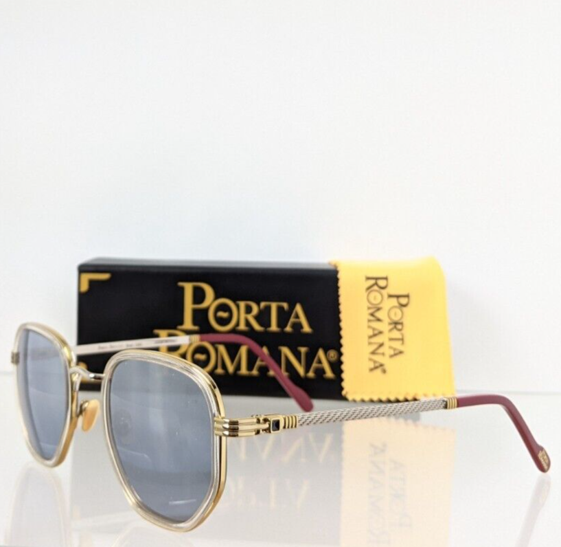 Pre-owned Porta Romana Authentic  Sunglasses Mod 1262 Col 100gf Gold Plated Vintage In Blue