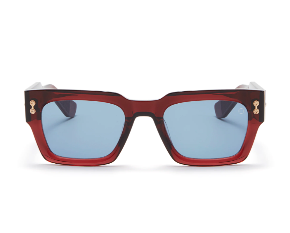 Pre-owned Akoni Sunglasses Cosmo Aks-114b-52 Crystal Burgundy Unisex In Blue