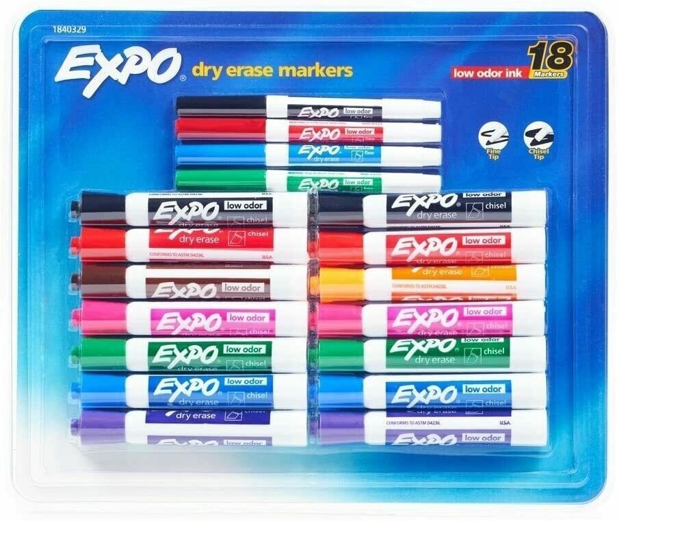 Whiteboard Markers 18 EXPO Dry Erase White Board Marker Pen 2020 Stock