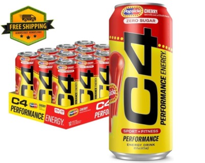 Cellucor C4 Energy Drink x POPSICLE Cherry 16 Oz, Pack of 12