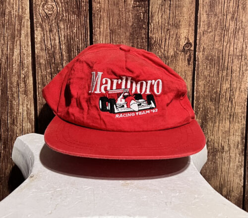 Vintage Marlboro Racing Team '92 Snapback Hat Red Trucker Vintage Marlboro Racing Team '92 Snapback Hat Red Trucker