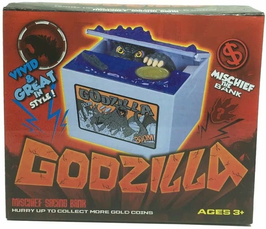 Godzilla Mischief Bank Coin Box LED Sound Gimmick Moving Figure