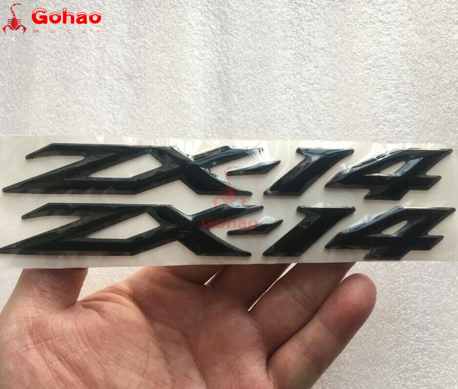 Black ZX 14 Fender Tail Gas Tank Fairing Emblem Badge Decal